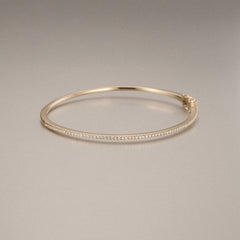 0.50ct Lab Diamond Half Pavé Bangle Bracelet in 18K Gold Vermeil
