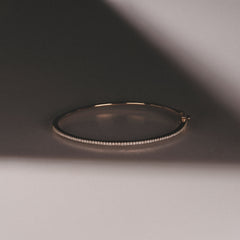 0.50ct Lab Diamond Half Pavé Bangle Bracelet in 18K Gold Vermeil