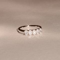 Lab Diamond 5 Stone Oval 1.00ct Total Platinum Ring
