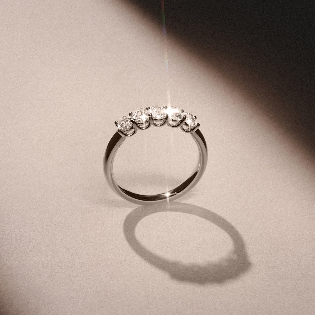 Lab Diamond 5 Stone Oval 1.00ct Total Platinum Ring