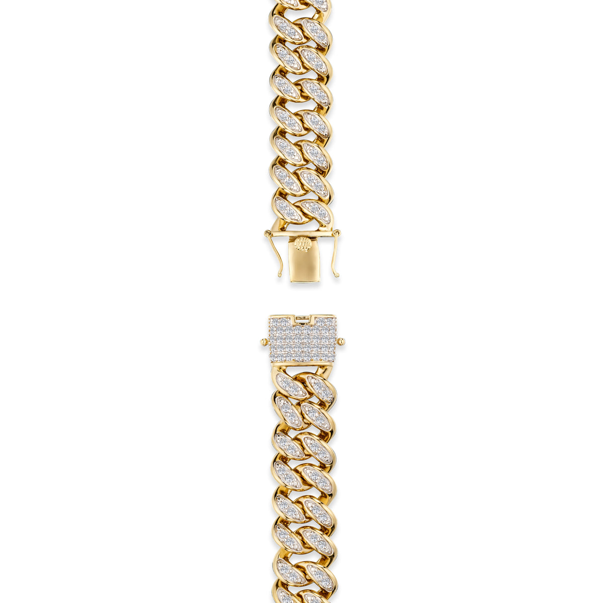 8.25 Inch Havana Cuban Men Lab Diamond Bracelet 3.50ct Cuban Lab Diamond Set in 18K Gold Vermeil