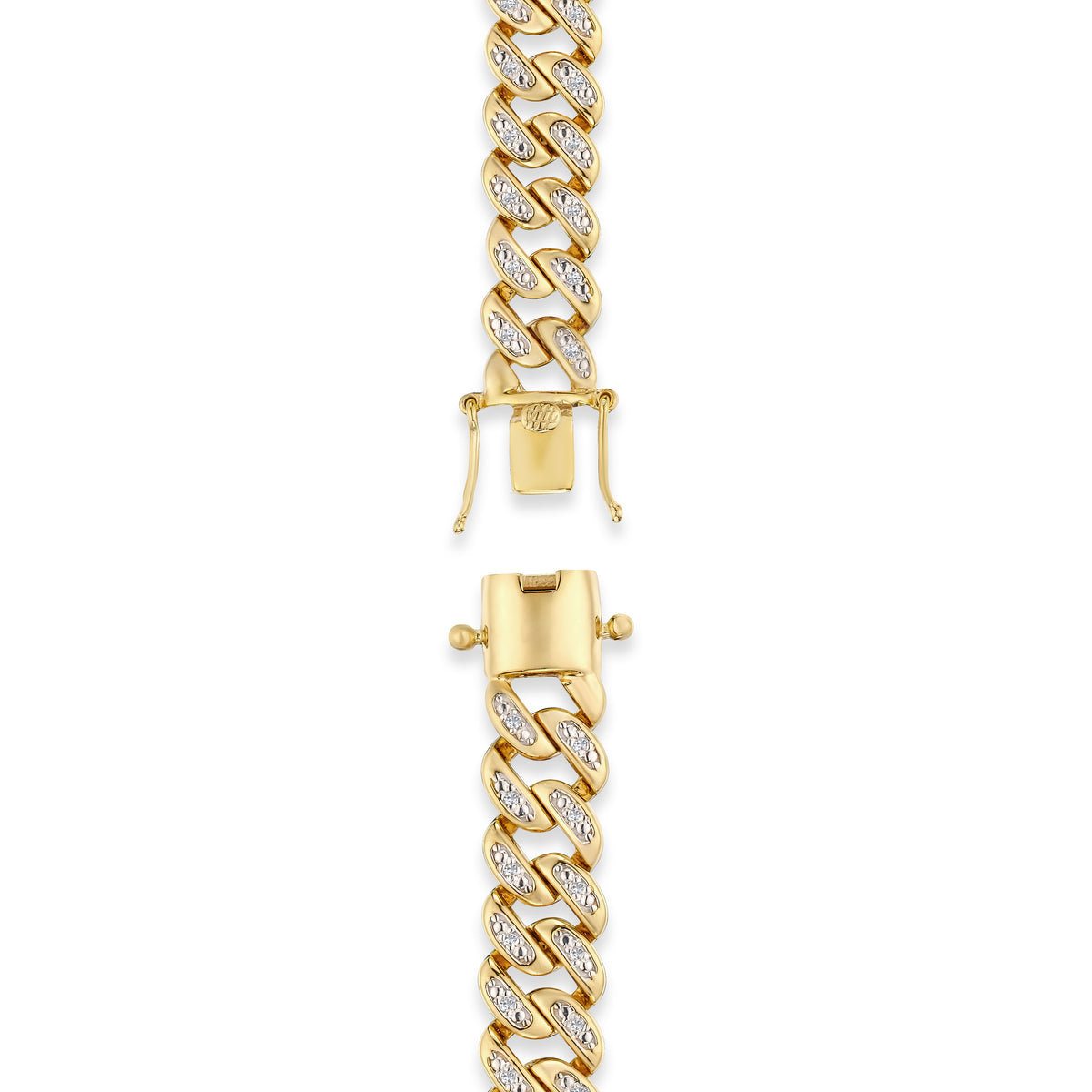 8.25 Inch Havana Cuban Men Lab Diamond Bracelet 0.50ct Cuban Lab Diamond Set in 18K Gold Vermeil