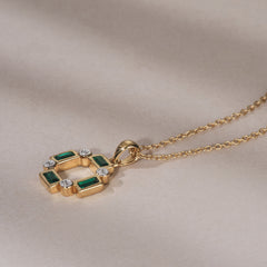 Forme 0.48ct Baguette Cut Lab Emerald Pendant Necklace in 18K Gold Vermeil