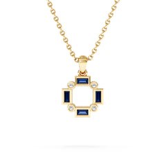Forme 0.40ct Baguette Cut Lab Sapphire Pendant Necklace in 18K Gold Vermeil