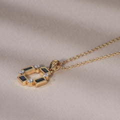 Forme 0.40ct Baguette Cut Lab Sapphire Pendant Necklace in 18K Gold Vermeil