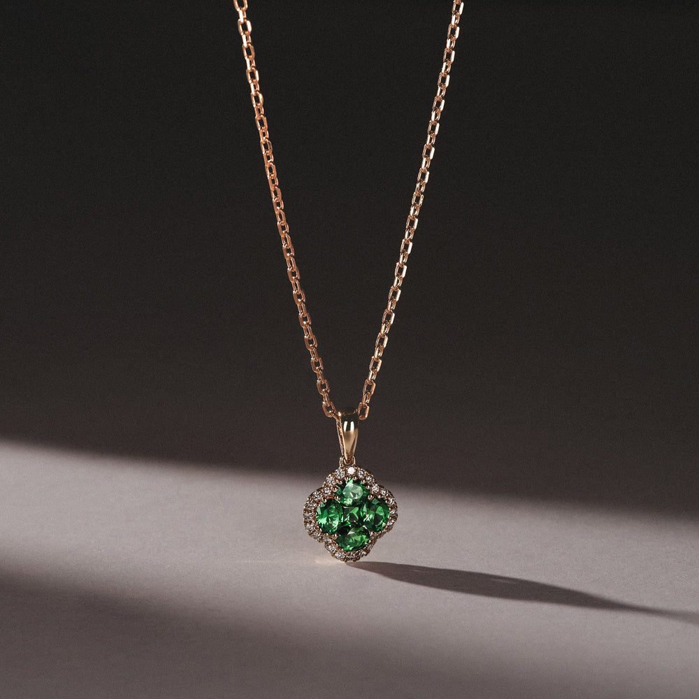 Alegria Lab Emerald Pendant 0.75ct in 18k Gold Vermeil