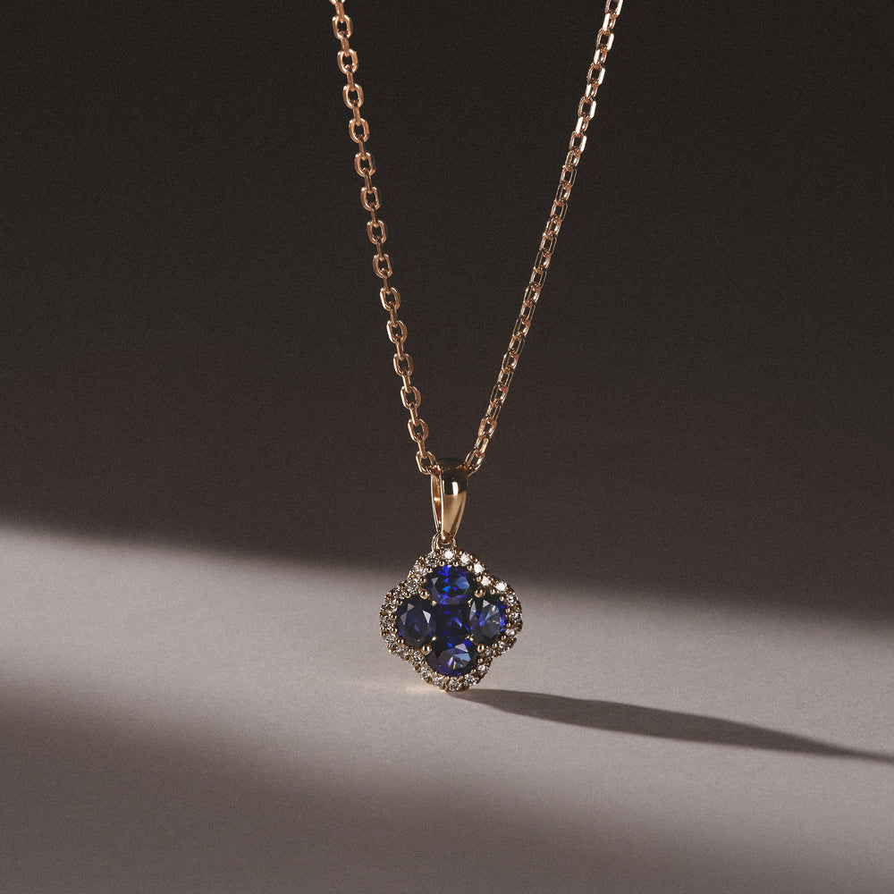 Alegria Lab Sapphire Pendant 1.00ct in 18k Gold Vermeil