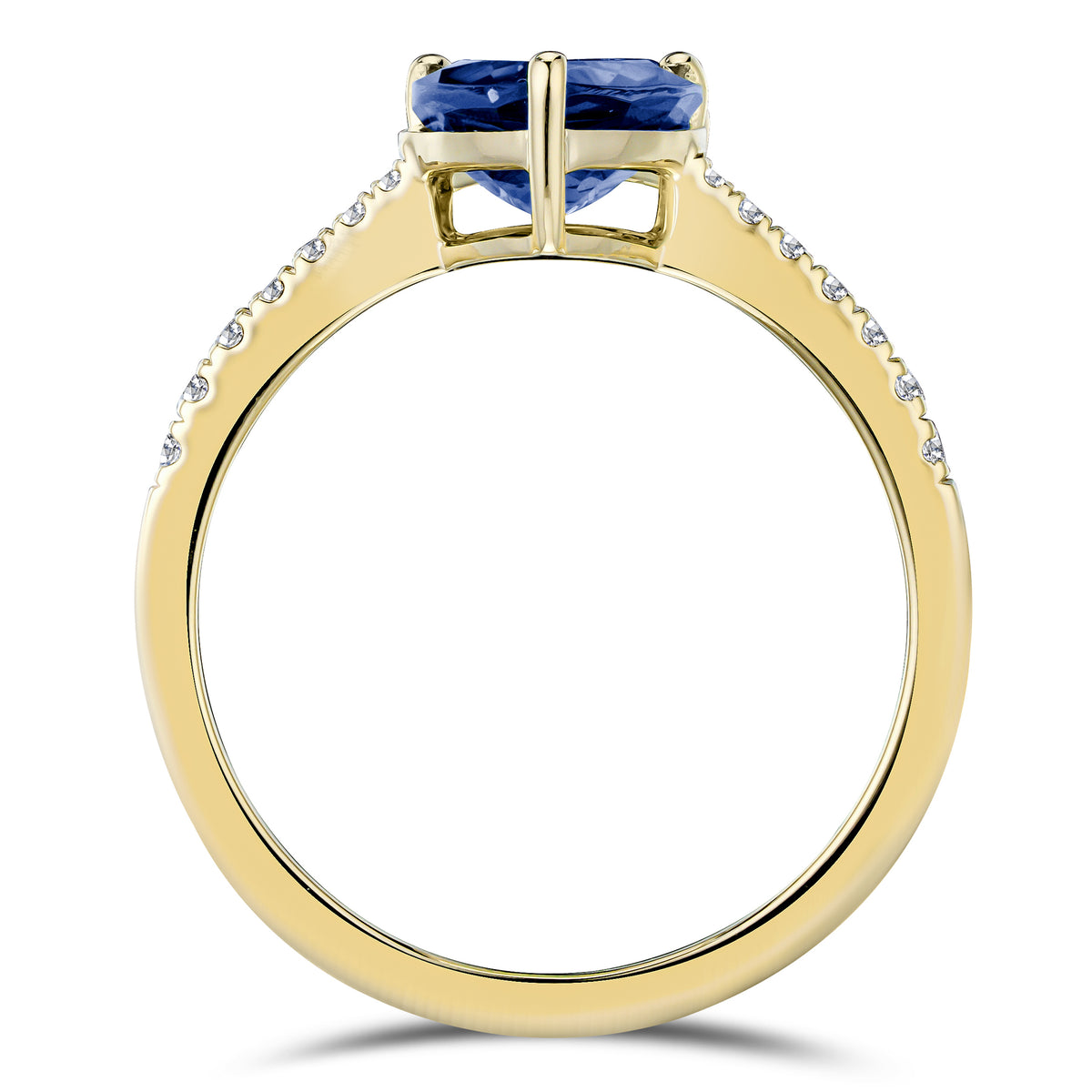 Astra 3.10ct Lab Sapphire and Diamond Shoulder Set Pear Cut Ring in 18K Gold Vermeil