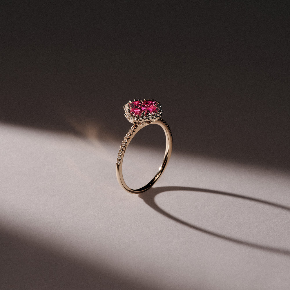 Alegria Lab Ruby Ring 0.85ct in 18k Gold Vermeil