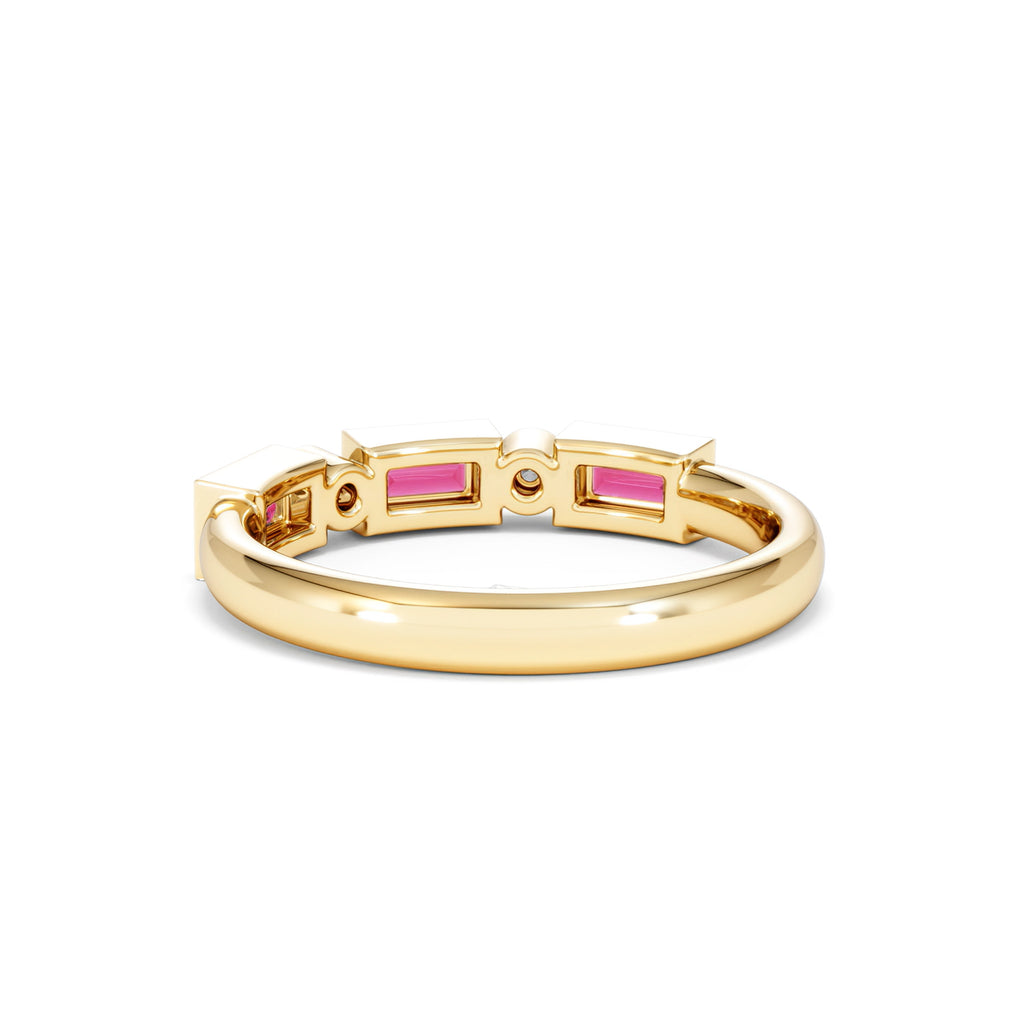 Forme 0.37ct Baguette Cut Lab Ruby 5 Stone Ring in 18K Gold Vermeil