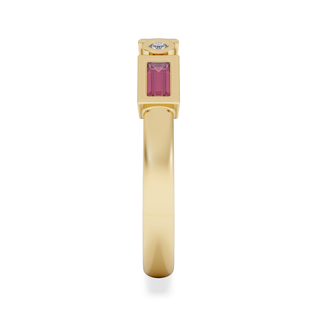 Forme 0.37ct Baguette Cut Lab Ruby 5 Stone Ring in 18K Gold Vermeil