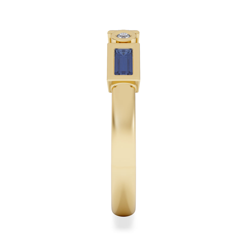Forme 0.48ct Baguette Cut Lab Sapphire 5 Stones Ring in 18K Gold Vermeil