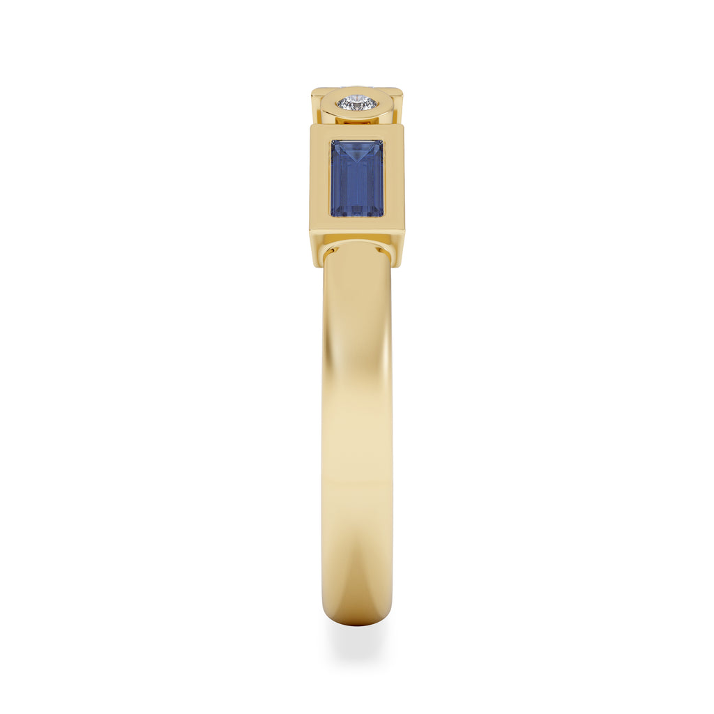 Forme 0.48ct Baguette Cut Lab Sapphire 5 Stones Ring in 18K Gold Vermeil