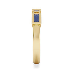 Forme 0.48ct Baguette Cut Lab Sapphire 5 Stones Ring in 18K Gold Vermeil