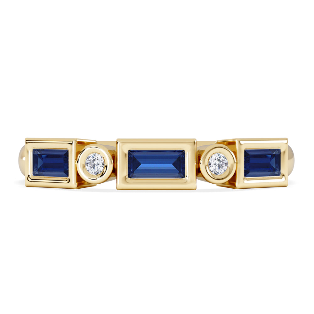 Forme 0.48ct Baguette Cut Lab Sapphire 5 Stones Ring in 18K Gold Vermeil