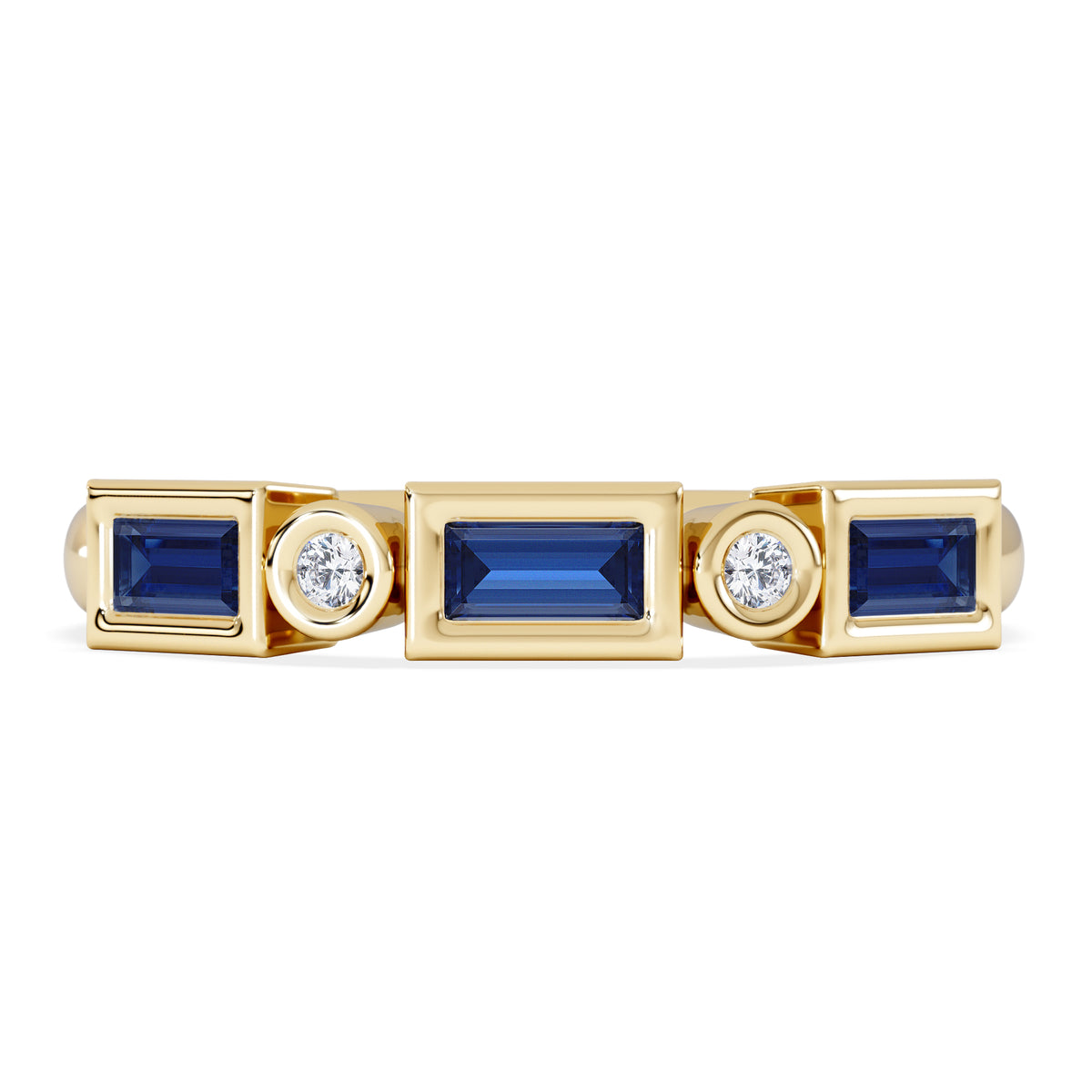 Forme 0.48ct Baguette Cut Lab Sapphire 5 Stones Ring in 18K Gold Vermeil