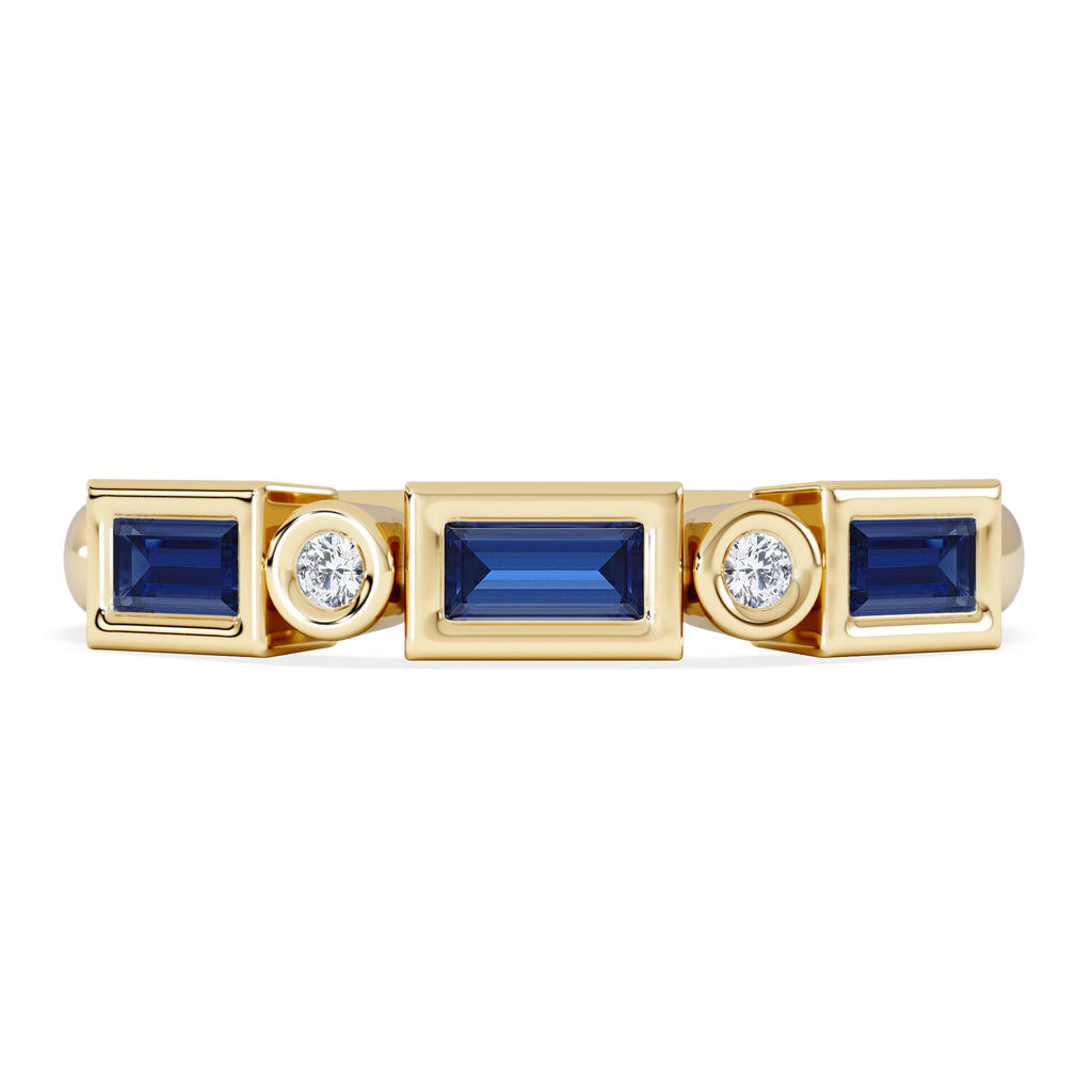 Forme 0.48ct Baguette Cut Lab Sapphire 5 Stones Ring in 18K Gold Vermeil
