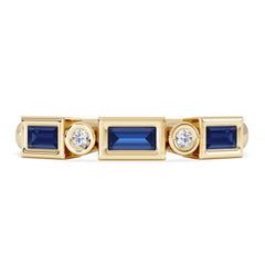 Forme 0.48ct Baguette Cut Lab Sapphire 5 Stones Ring in 18K Gold Vermeil