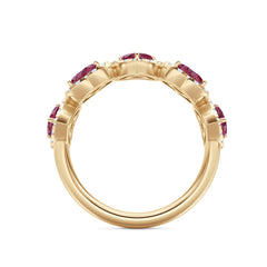 Chérie 1.80ct Heart Cut Lab Ruby and Lab Diamond Halo Ring in 18K Gold Vermeil
