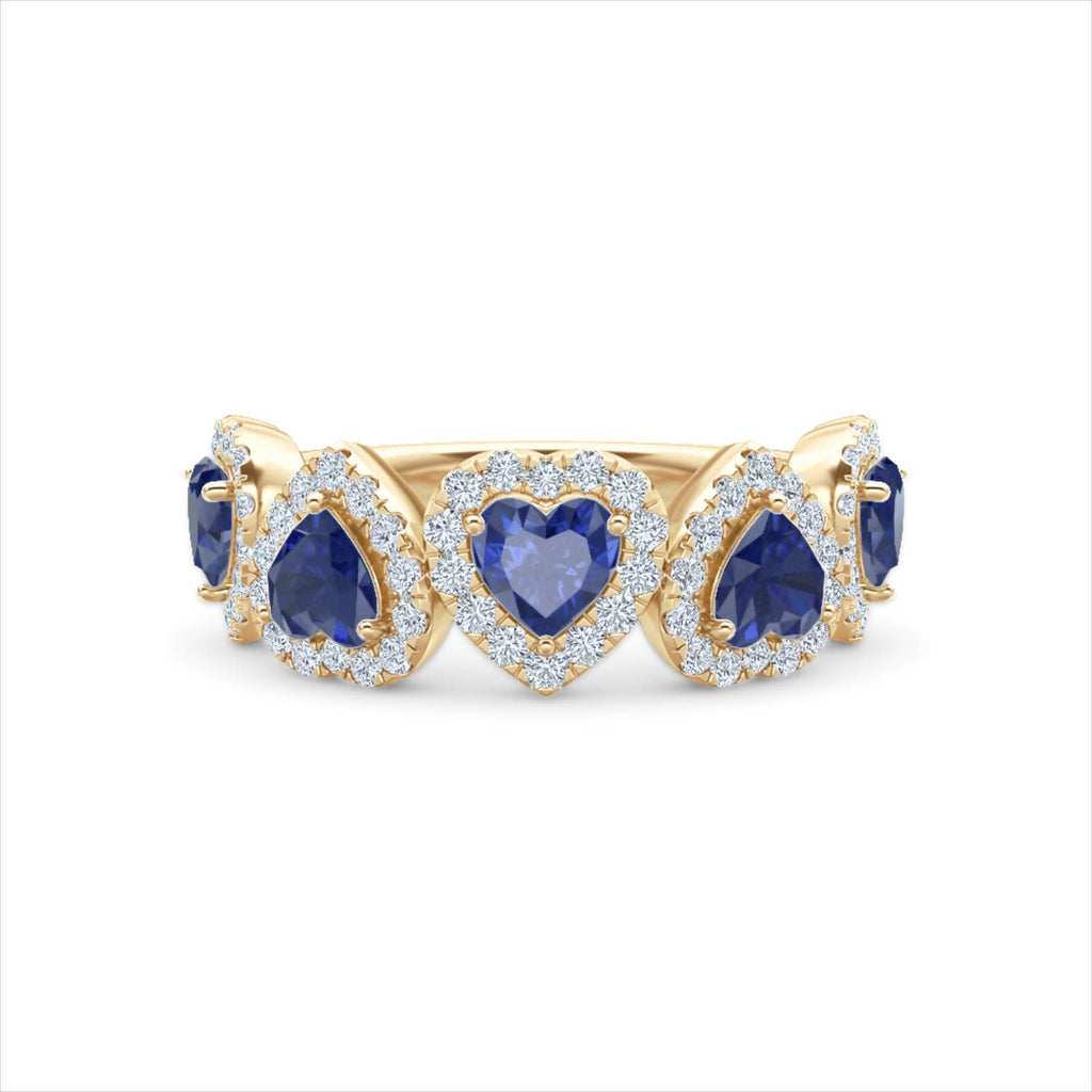 Chérie 1.80ct Heart Cut Lab Sapphire and Lab Diamond Halo Ring in 18K Gold Vermeil