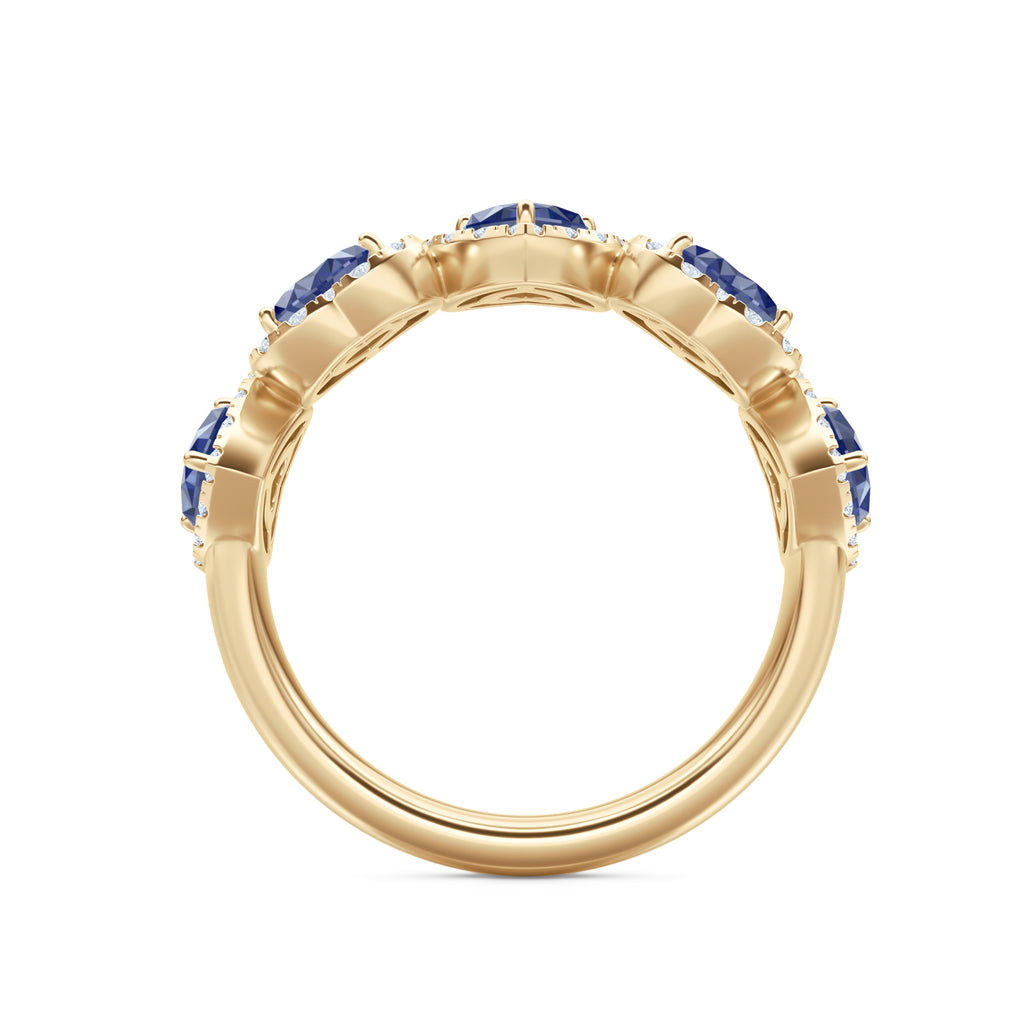 Chérie 1.80ct Heart Cut Lab Sapphire and Lab Diamond Halo Ring in 18K Gold Vermeil