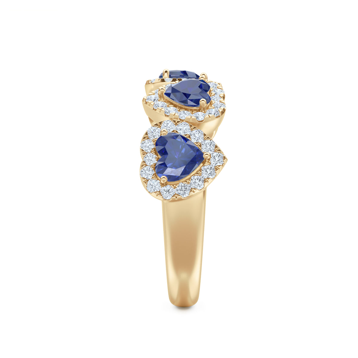 Chérie 1.80ct Heart Cut Lab Sapphire and Lab Diamond Halo Ring in 18K Gold Vermeil