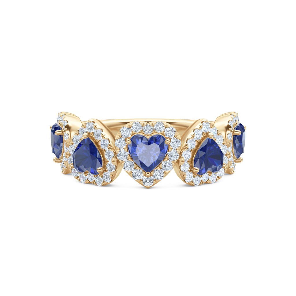 Chérie 1.80ct Heart Cut Lab Sapphire and Lab Diamond Halo Ring in 18K Gold Vermeil
