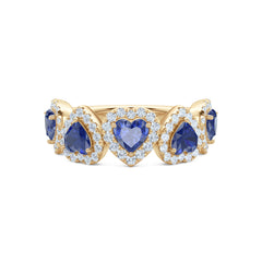 Chérie 1.80ct Heart Cut Lab Sapphire and Lab Diamond Halo Ring in 18K Gold Vermeil