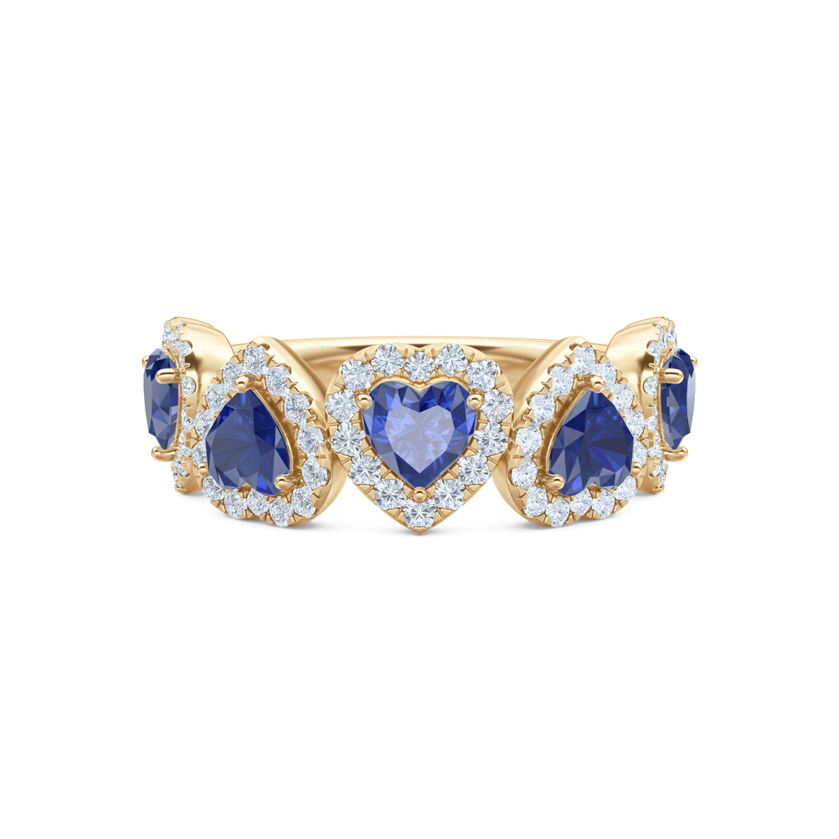 Chérie 1.80ct Heart Cut Lab Sapphire and Lab Diamond Halo Ring in 18K Gold Vermeil