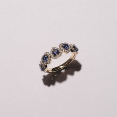 Chérie 1.80ct Heart Cut Lab Sapphire and Lab Diamond Halo Ring in 18K Gold Vermeil