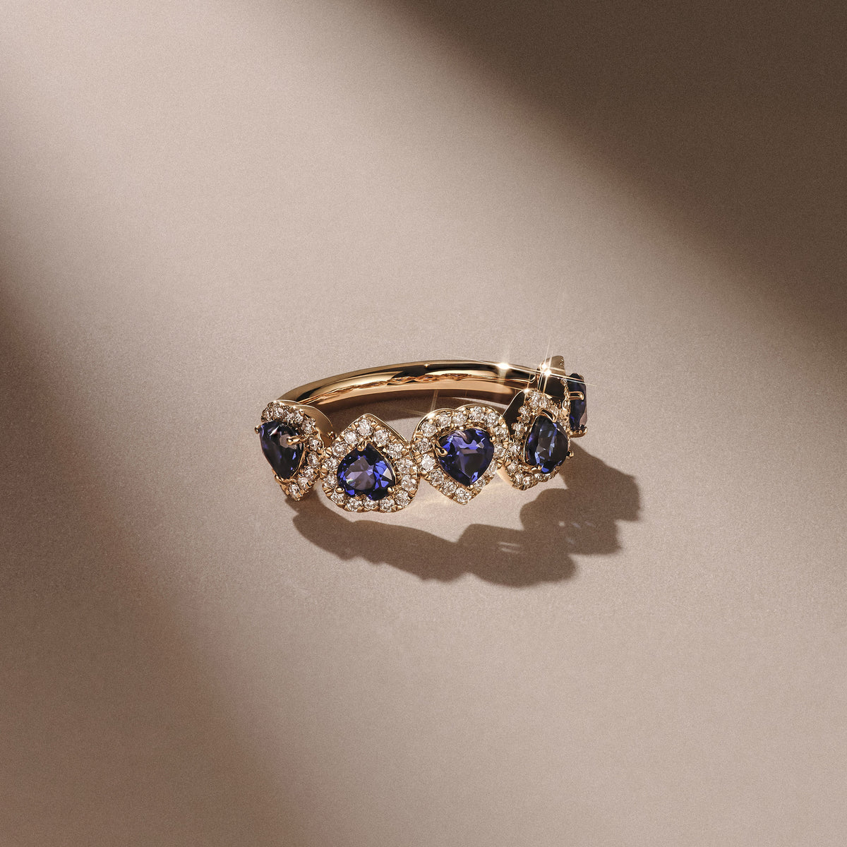 Chérie 1.80ct Heart Cut Lab Sapphire and Lab Diamond Halo Ring in 18K Gold Vermeil