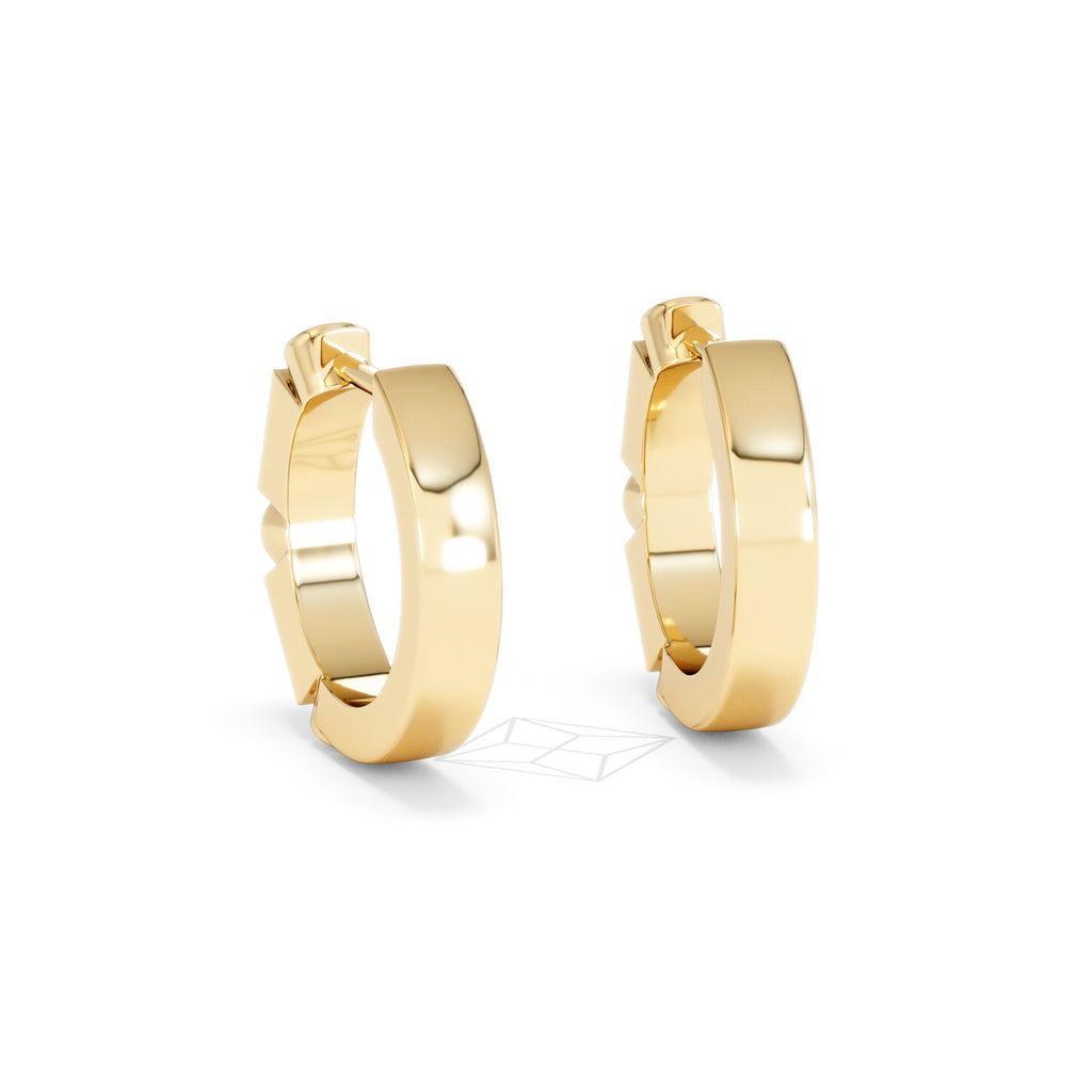 Forme 0.52ct Baguette Cut Lab Emerald  Huggie Earrings in 18K Gold Vermeil