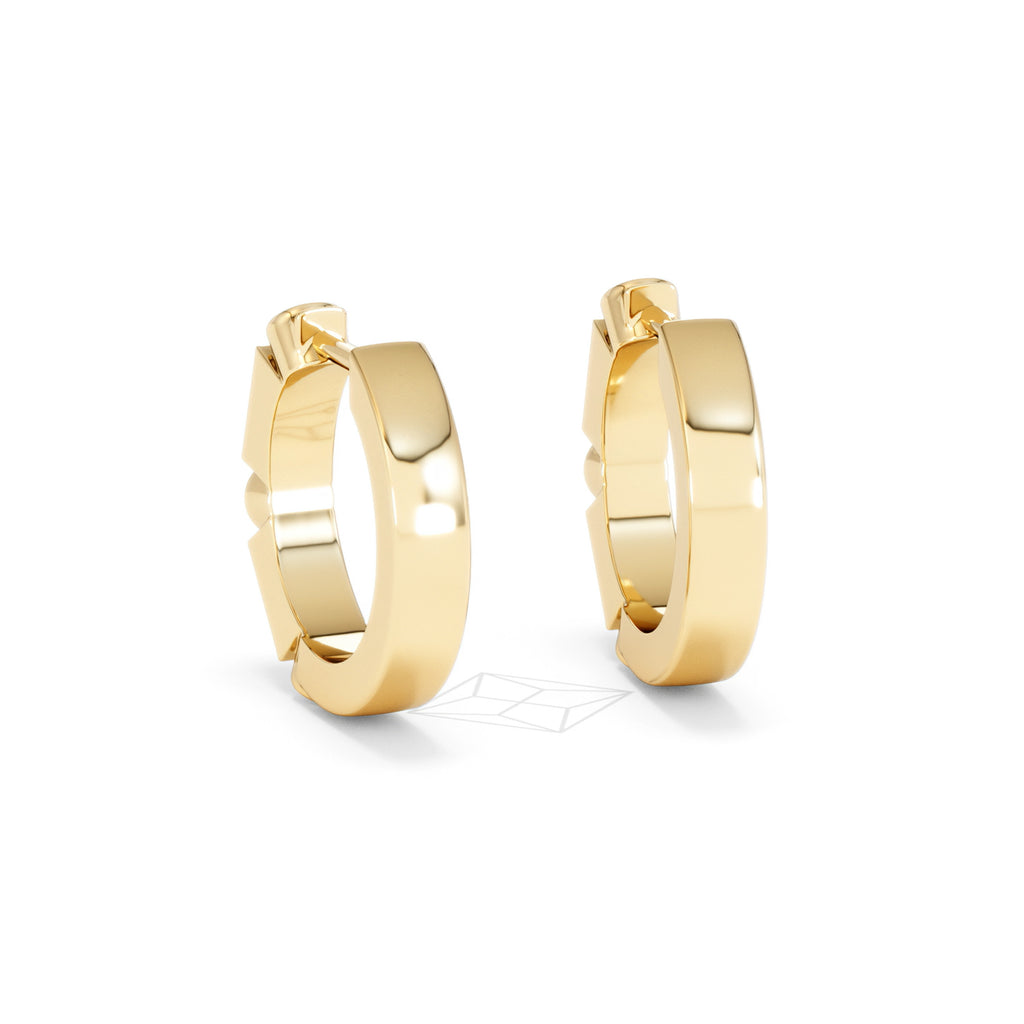 Forme 0.52ct Baguette Cut Lab Sapphire Huggie Earrings in 18K Gold Vermeil