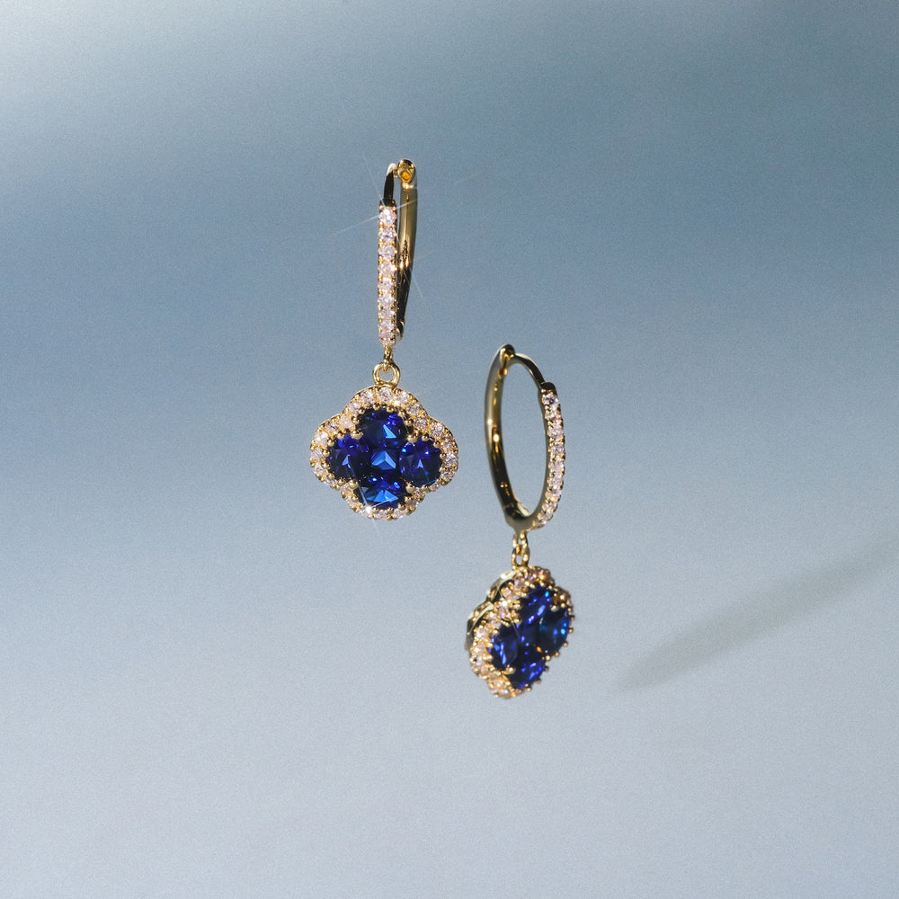 Alegria Lab Sapphire Earrings 2.00ct in 18k Gold Vermeil
