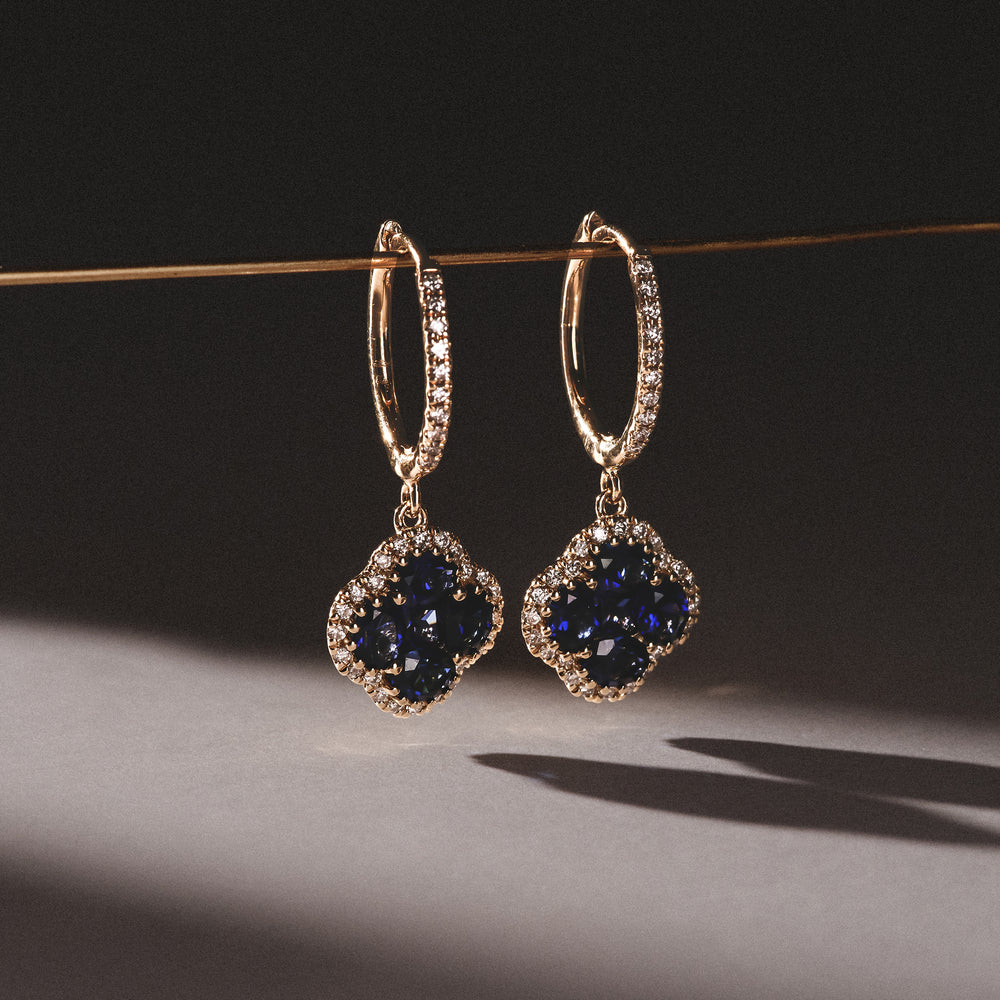 Alegria Lab Sapphire Earrings 2.00ct in 18k Gold Vermeil
