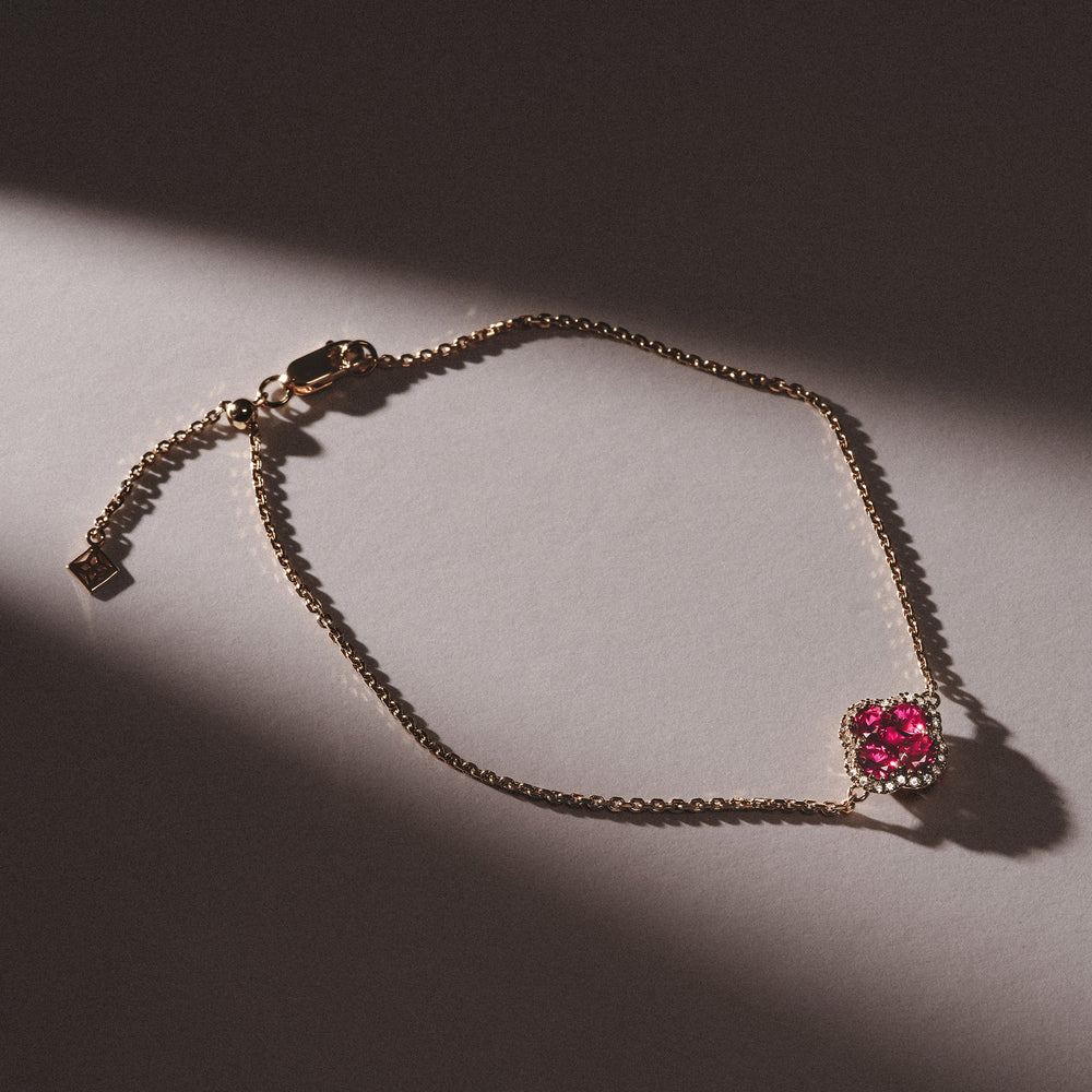 Alegria Lab Ruby Bracelet 0.90ct in 18k Gold Vermeil