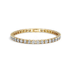 Mens Lab Diamond 1.00ct Tennis Bracelet in 18K Gold Vermeil