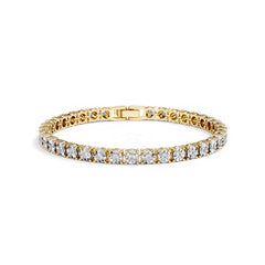 Mens Lab Diamond 1.00ct Tennis Bracelet in 18K Gold Vermeil
