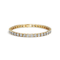 Mens Lab Diamond 1.00ct Tennis Bracelet in 18K Gold Vermeil