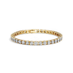 Mens Lab Diamond 1.00ct Tennis Bracelet in 18K Gold Vermeil