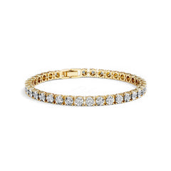 Mens Lab Diamond 1.00ct Tennis Bracelet in 18K Gold Vermeil