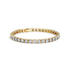 Mens Lab Diamond 1.00ct Tennis Bracelet in 18K Gold Vermeil