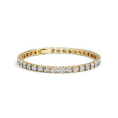 Mens Lab Diamond 1.00ct Tennis Bracelet in 18K Gold Vermeil