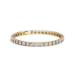 Mens Lab Diamond 1.00ct Tennis Bracelet in 18K Gold Vermeil