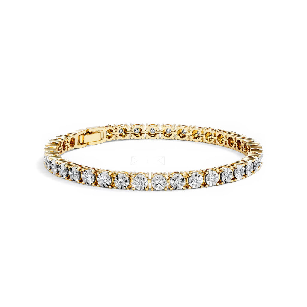 Mens Lab Diamond 1.00ct Tennis Bracelet in 18K Gold Vermeil