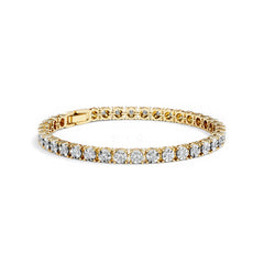Mens Lab Diamond 1.00ct Tennis Bracelet in 18K Gold Vermeil