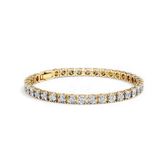 Mens Lab Diamond 1.00ct Tennis Bracelet in 18K Gold Vermeil