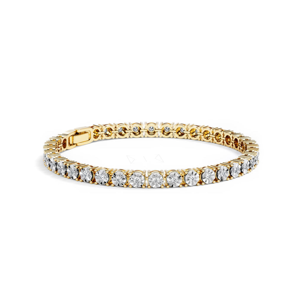 Mens Lab Diamond 1.00ct Tennis Bracelet in 18K Gold Vermeil