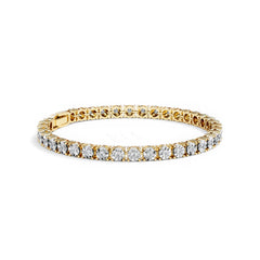 Mens Lab Diamond 1.00ct Tennis Bracelet in 18K Gold Vermeil