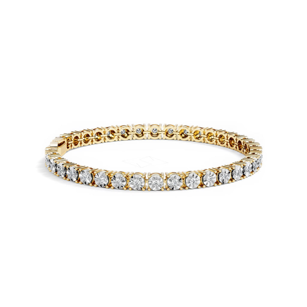 Mens Lab Diamond 1.00ct Tennis Bracelet in 18K Gold Vermeil